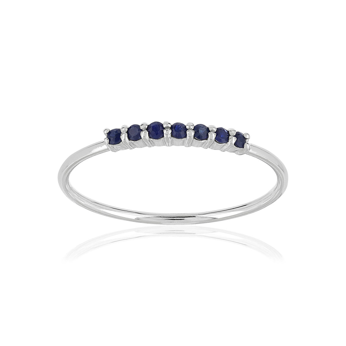 Bague or blanc 375 saphirs