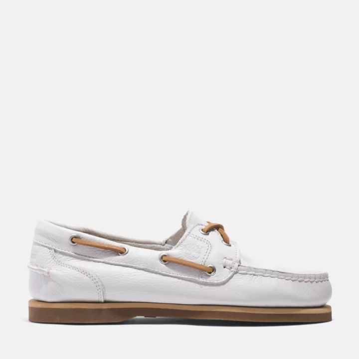 Chaussure bateau classique pour femme en blanc