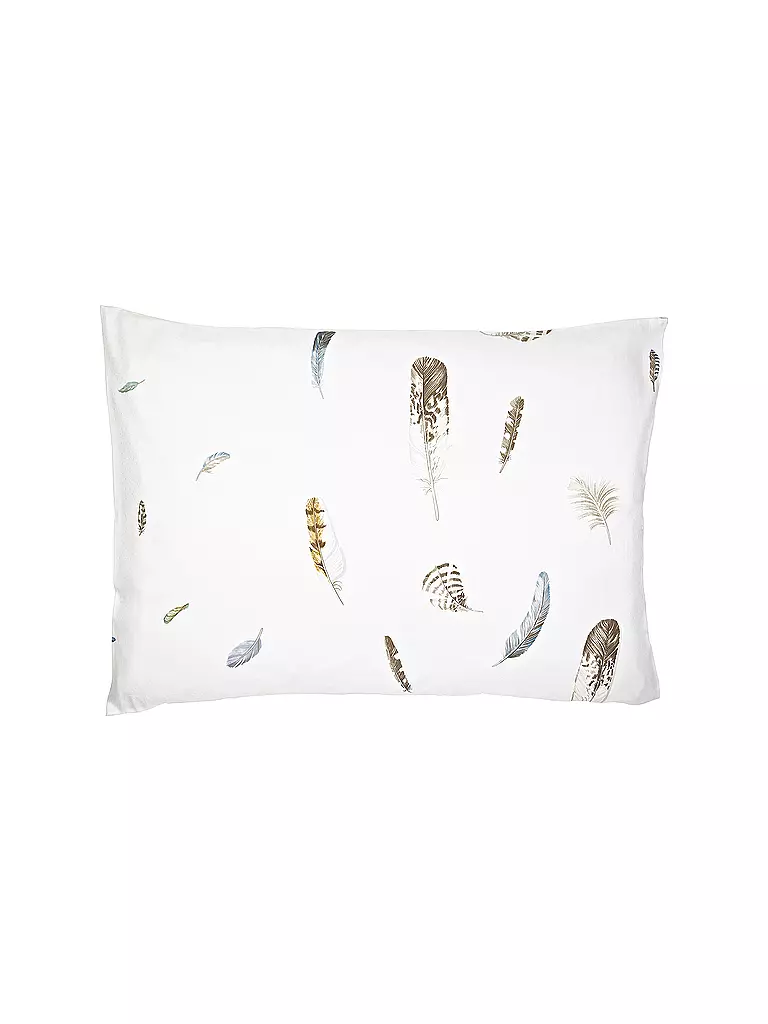 CHRISTIAN FISCHBACHER Satin-Kissenbezug LE PIUME 70x90cm Weiss Feder weiss