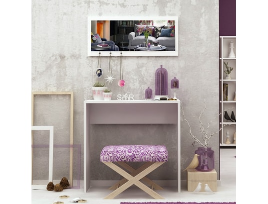 CONCEPT1 - Console Salerno blanc 80 x 32 x h82cm
