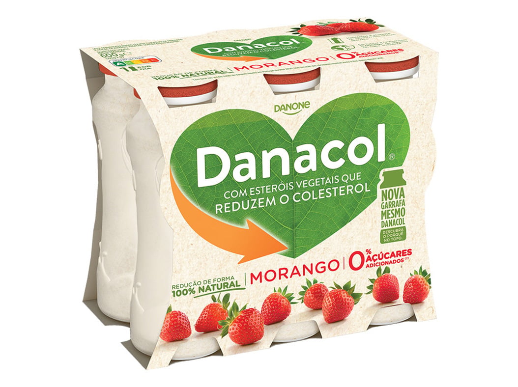 DANACOL DANONE LÍQUIDO MORANGO 6X100G