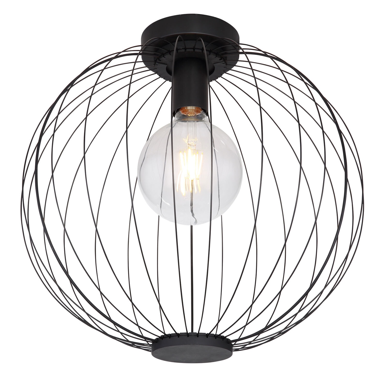 ROZA Deckenlampe schwarz 14013D, D/H: ca. 40 / 37,5 cm, Metall