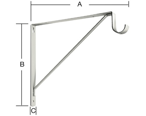 Haakbeugel B 24 x H 260 x D 300 mm wit