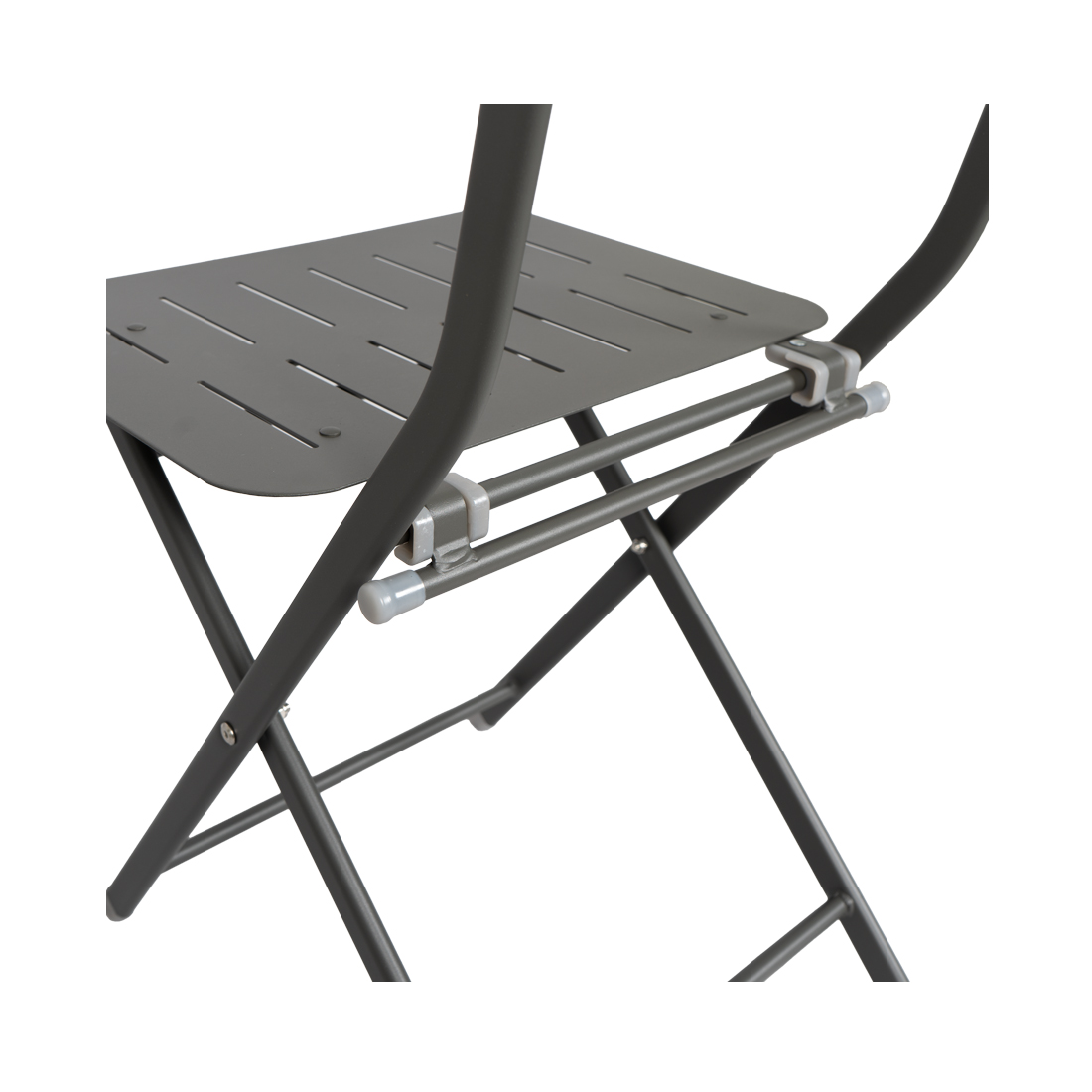 CONTINI Gartentisch Rund Ø62 mit 2 Stühlen Metall anthrazit