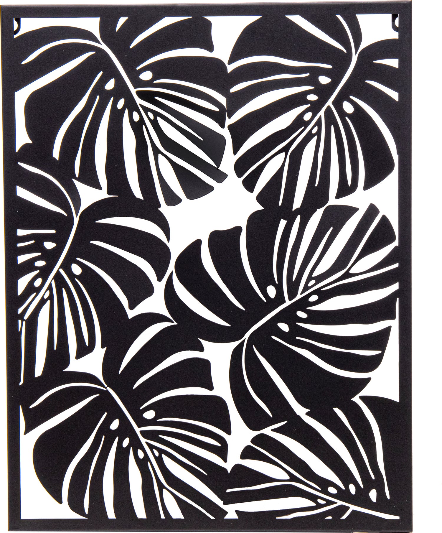 Mega Collections tuin wanddecoratie Monstera zwart 37 x 1 x 48 cm