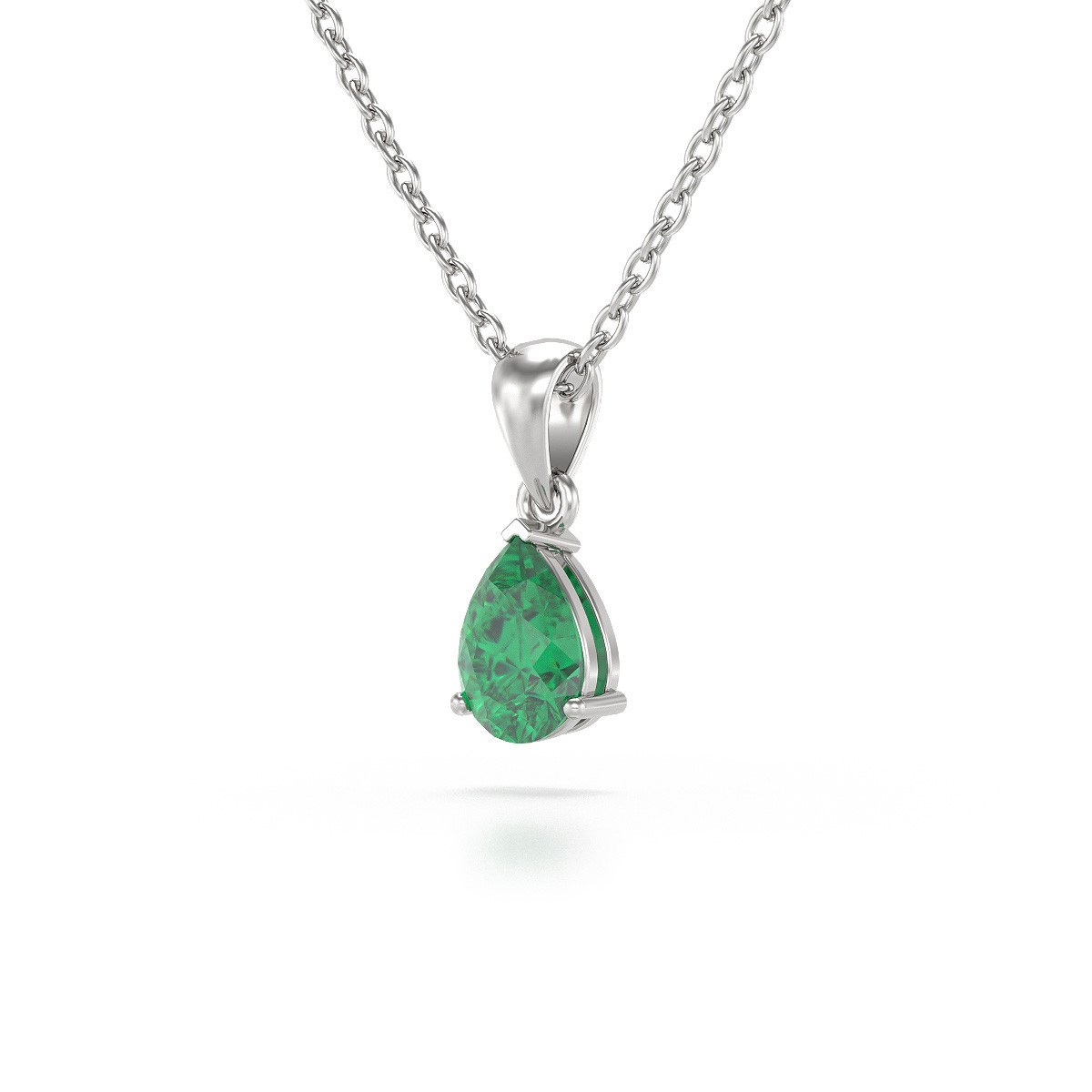 Collier Pendentif Emeraude en Argent 925 - Cadeau Inoubliable | Aden
