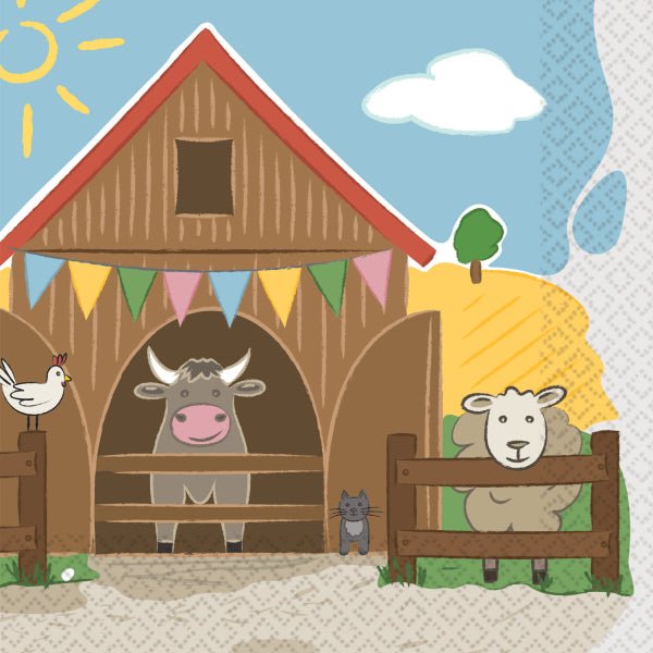 Boerderij Servetten Papier 33cm 16st