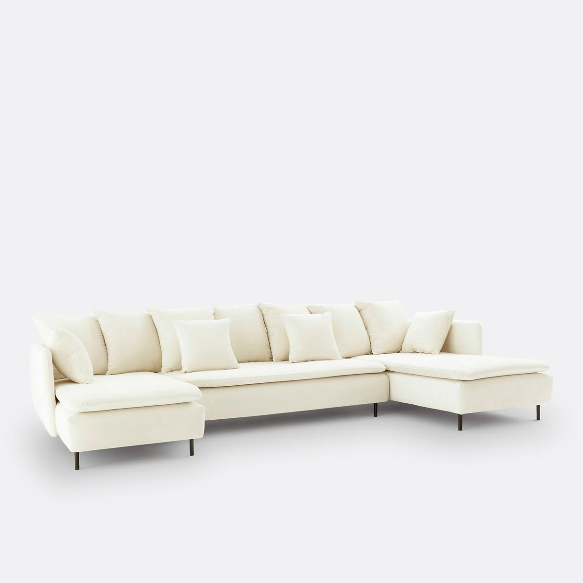 LA REDOUTE INTERIEURS<br>Cadeira longa, conversível, veludo D179 cm, Ivete
