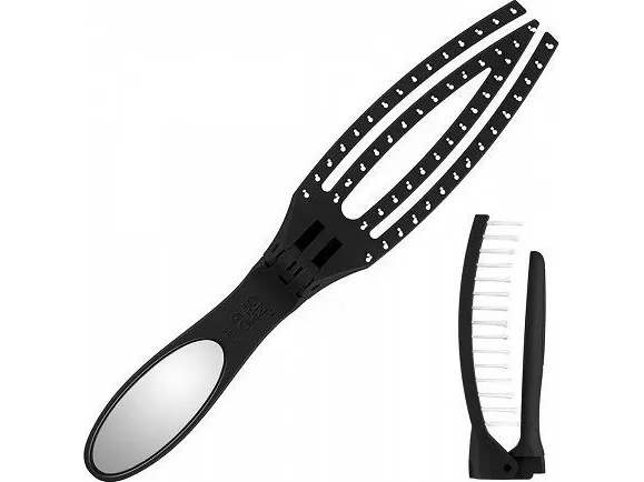 OLIVIA GARDEN_On The Go Detangle & Style compact hair brush with mirror