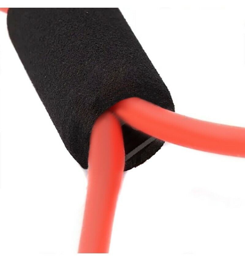 Faixa elástica transparente de borracha para resistência, ideal para Pilates.
