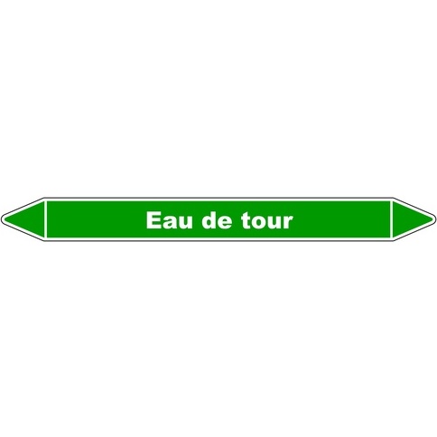 Marqueur de Tuyauterie - Eau de tour - NFX 08-105 - Vinyle Laminé