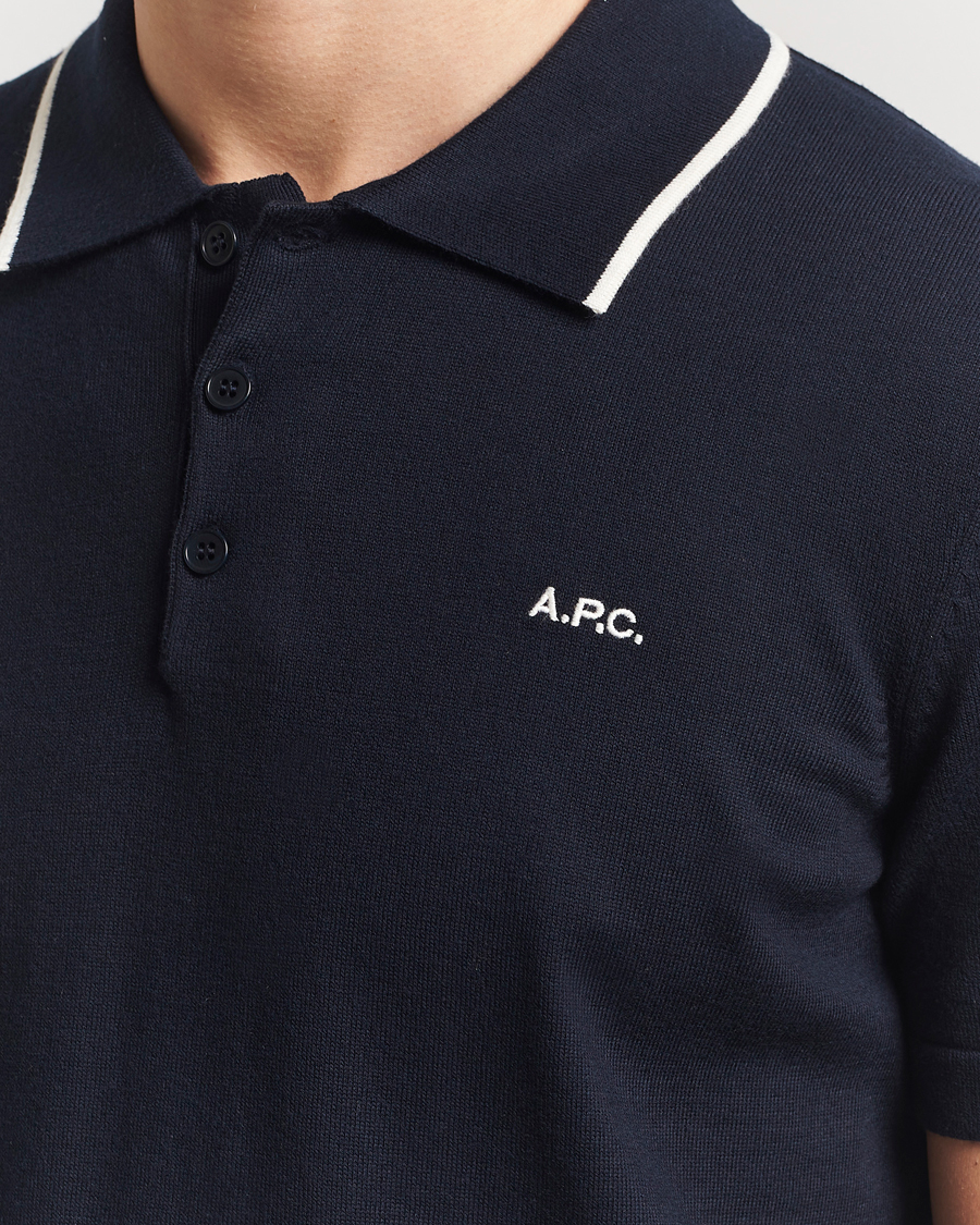 A.P.C. Fynn Knitted Polo Marine