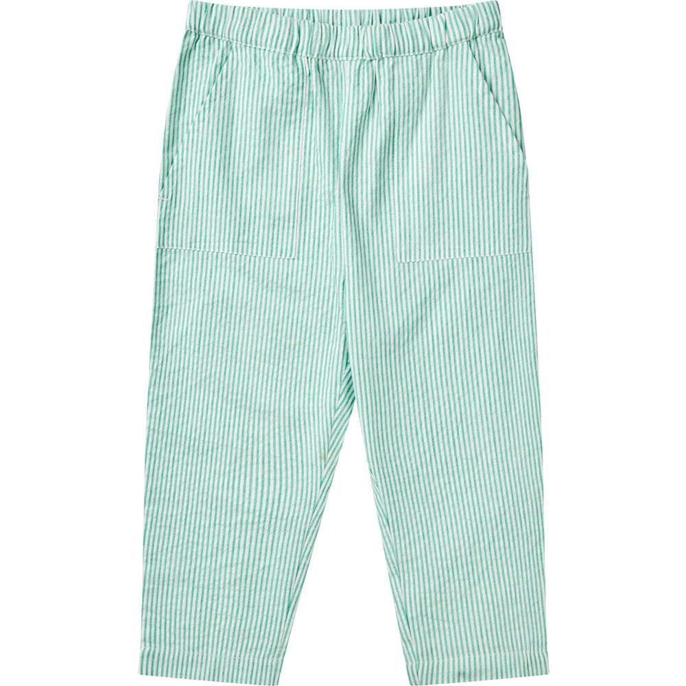 Køb COPENHAGEN COLORS Sharp Green W Cream Stripe Seersucker Bukser