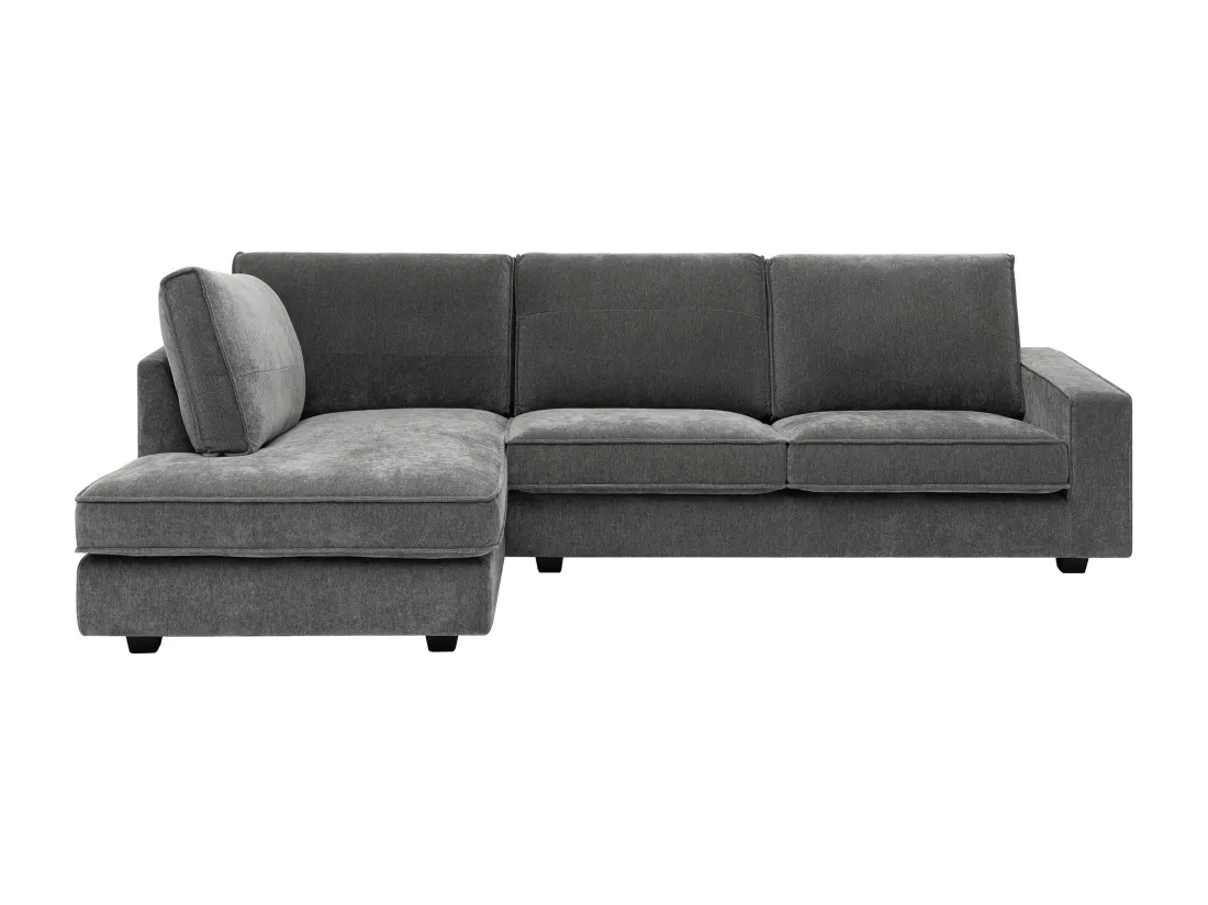 Canapé d'angle gauche en tissu gris APRICALE