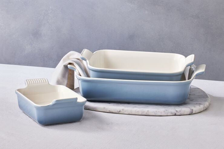 Le Creuset Heritage Rekt Fad 24/19 cm Chambray Chambray