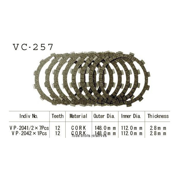 Kyoto - Disques garnis d'embrayage VC257