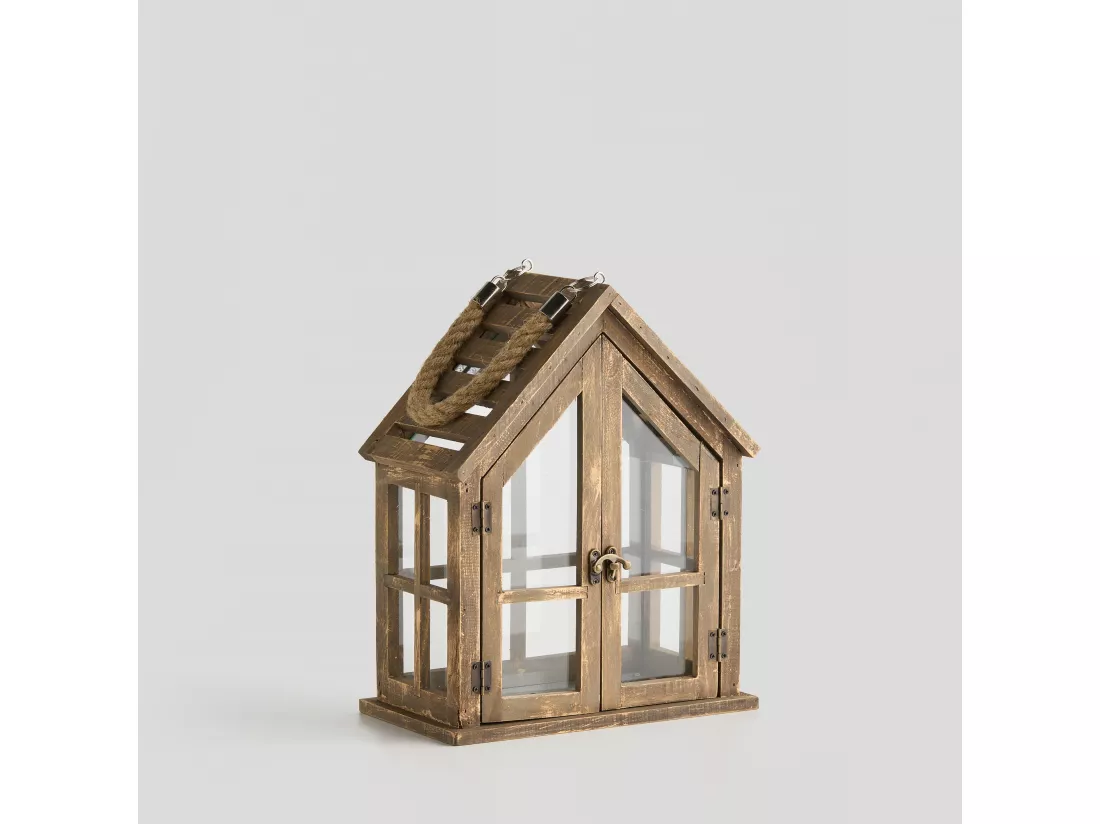 Lanterne Homesi brun moyen 33 x 25 x 15