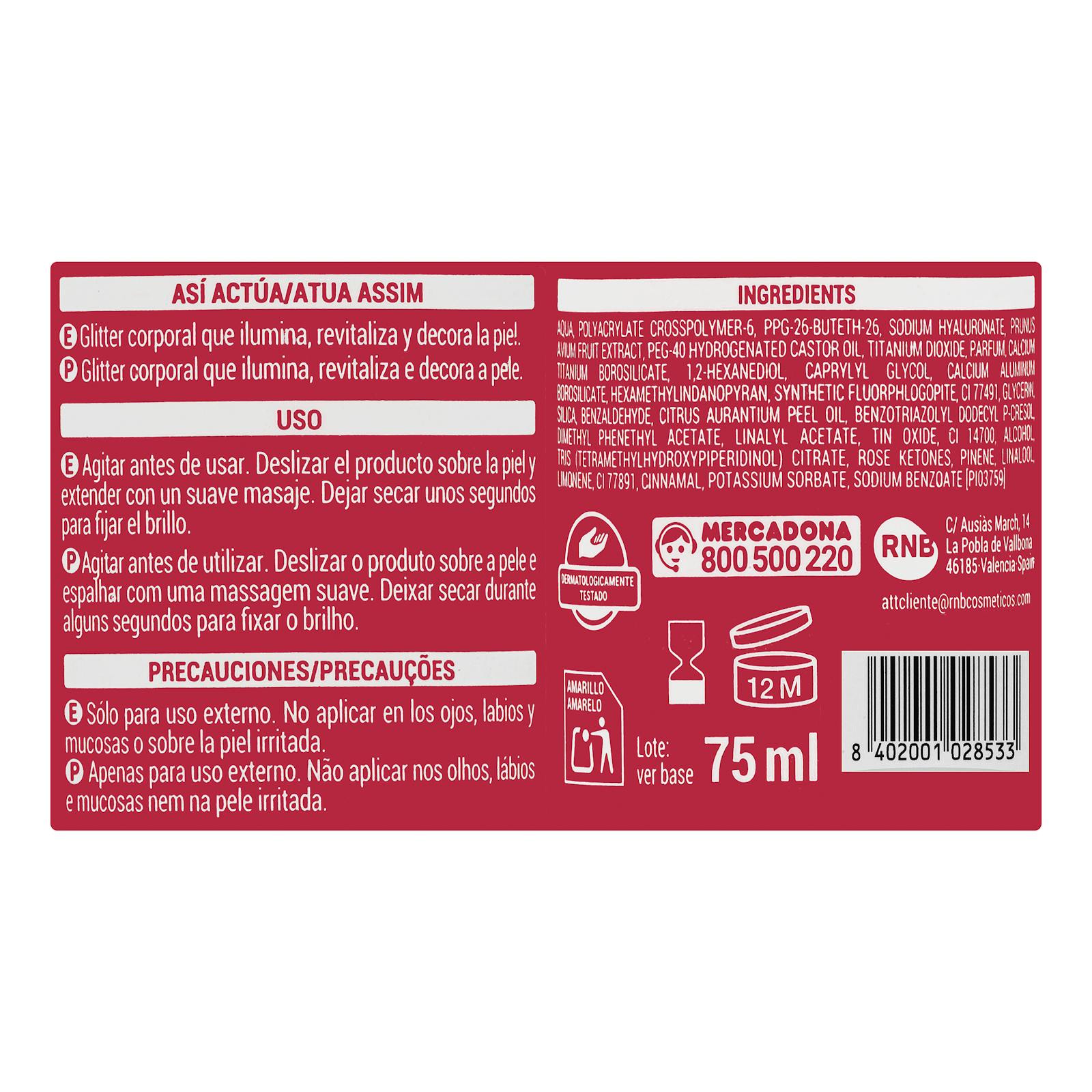Roll-on pailleté pour le corps Cherry Deliplus