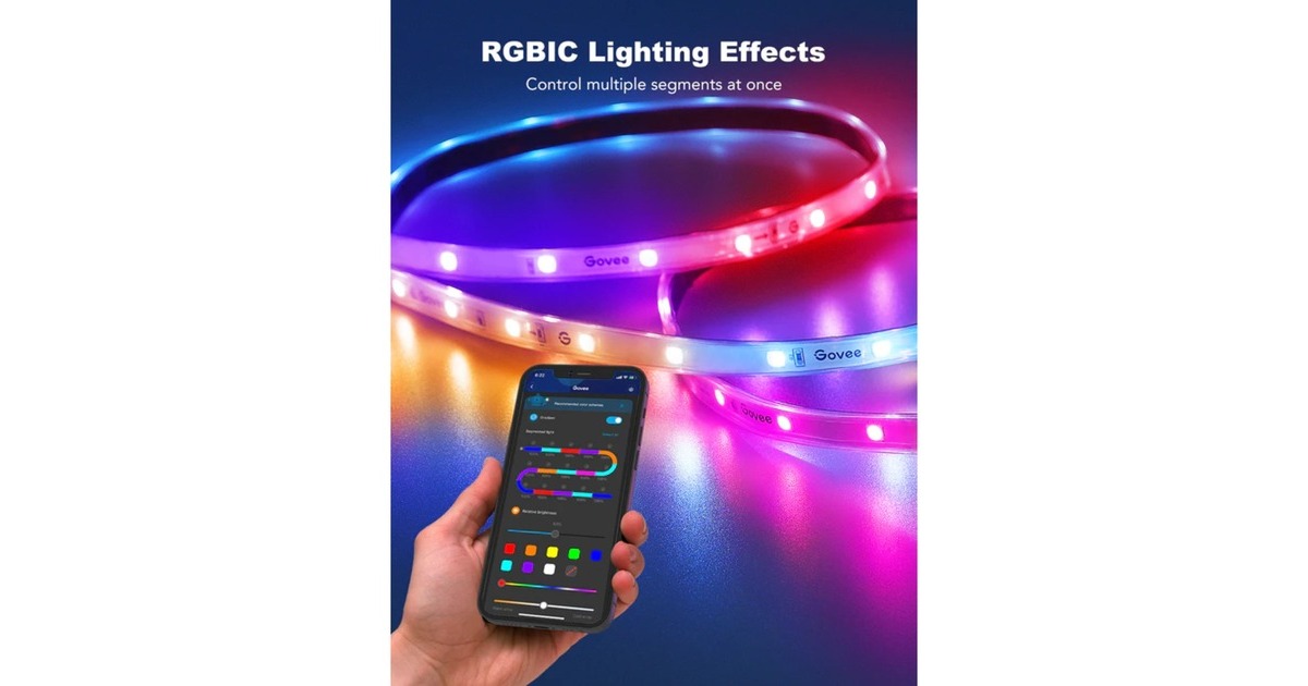 GoveeH6172 RGBIC-Wi-Fi Stripverlichting voor buiten ledstrip  (10 meter, RGBIC, Wifi, Bluetooth)