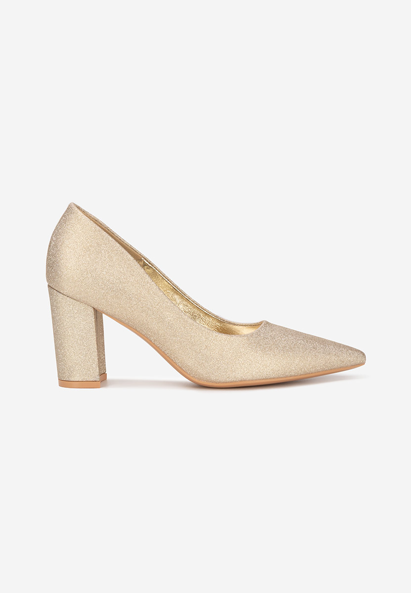 Chaussures à talon épais dorées Sineva
