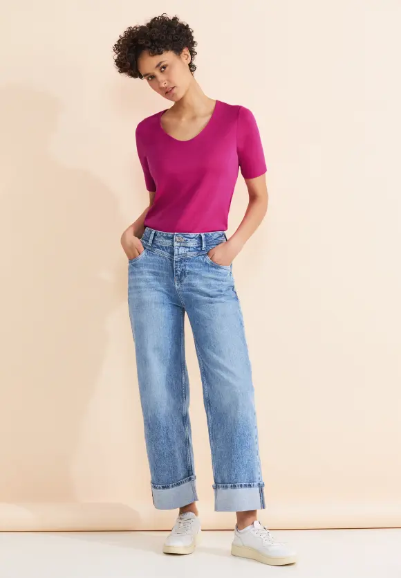 Basic Kurzarmshirt - magnolia pink