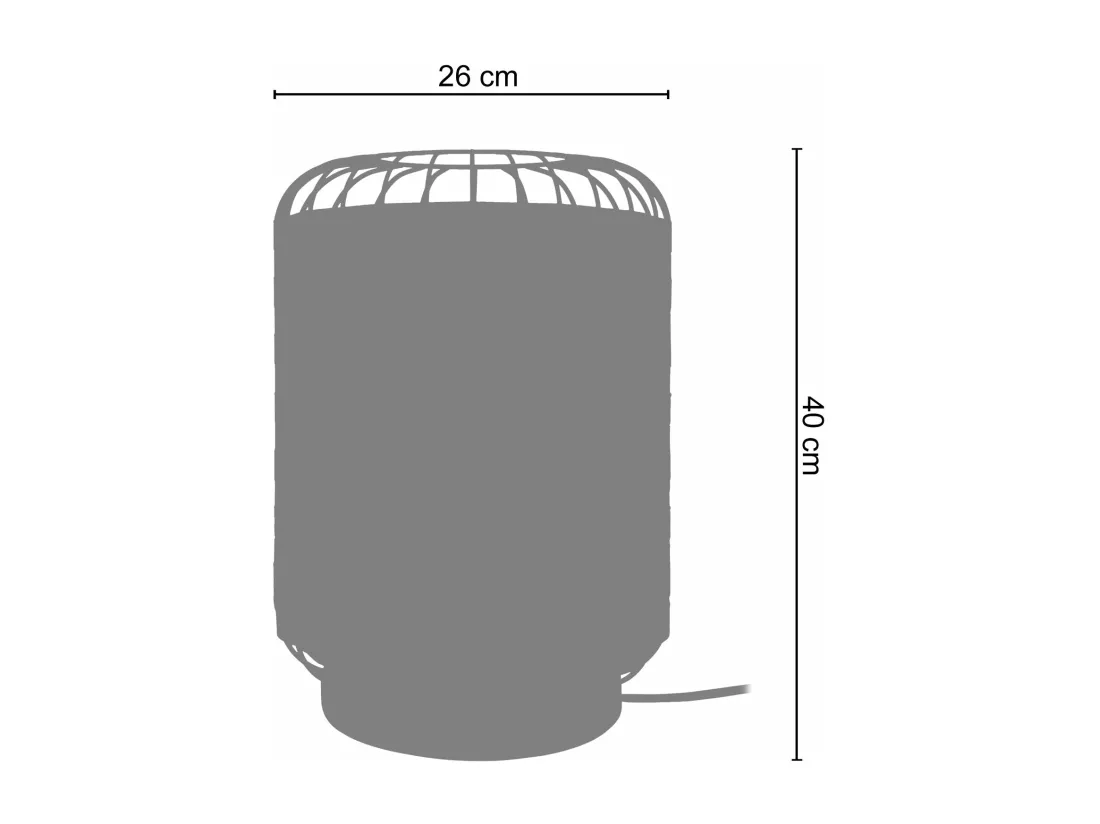 Lampe a poser cylindre bois naturel,marron 40 cm.