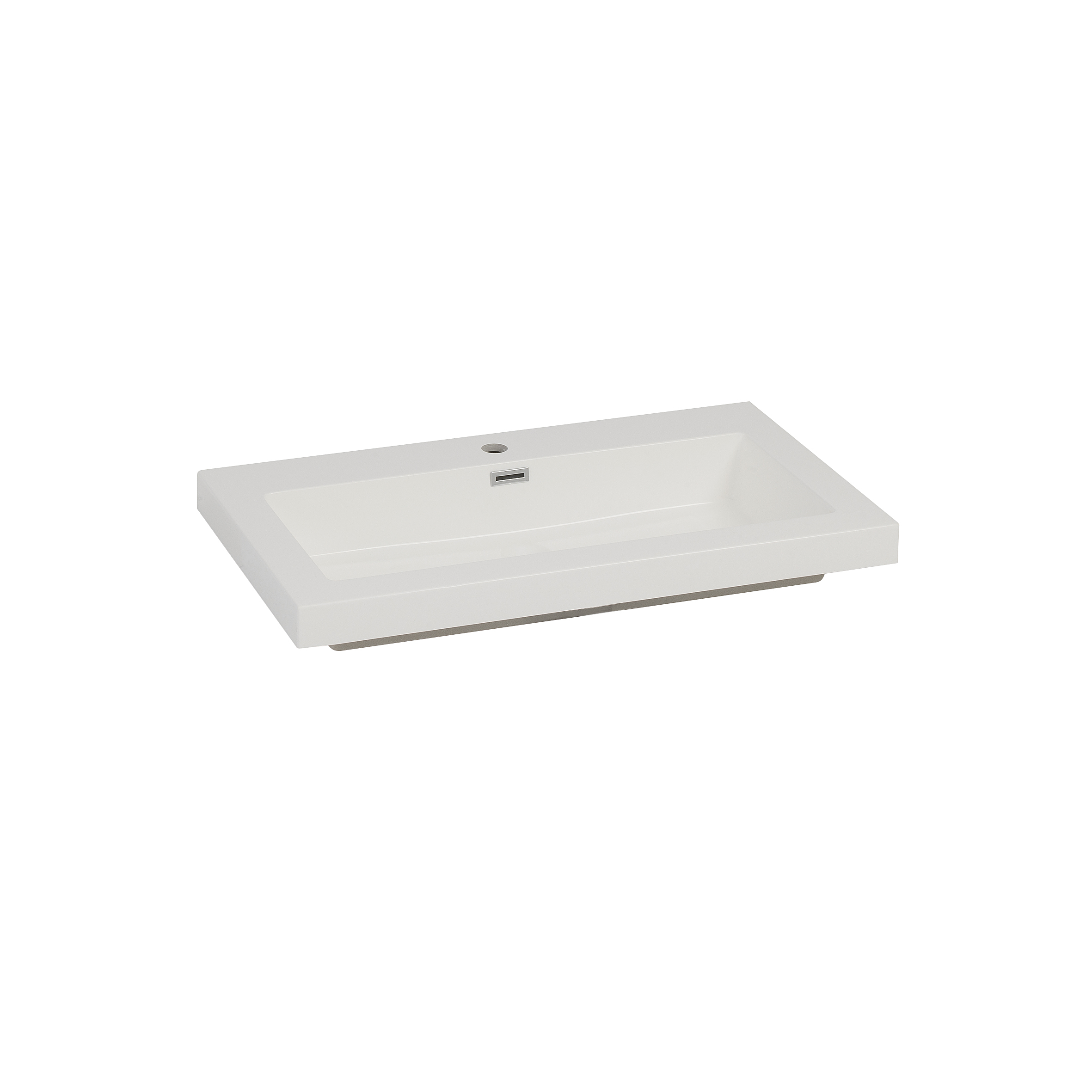 Mueller Single mineraalmarmer wastafel 80x46cm