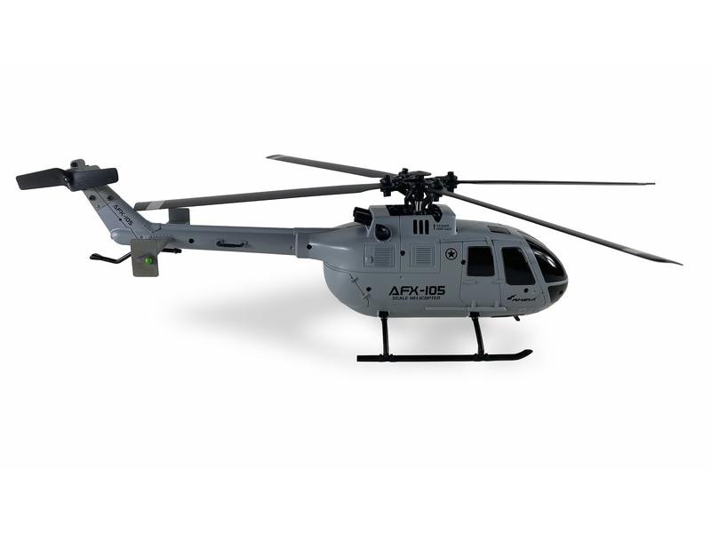Amewi Helikopter AFX-105 Grau, 4-Kanal RTF Bo 105 Single-Rotor Heli für Einsteiger