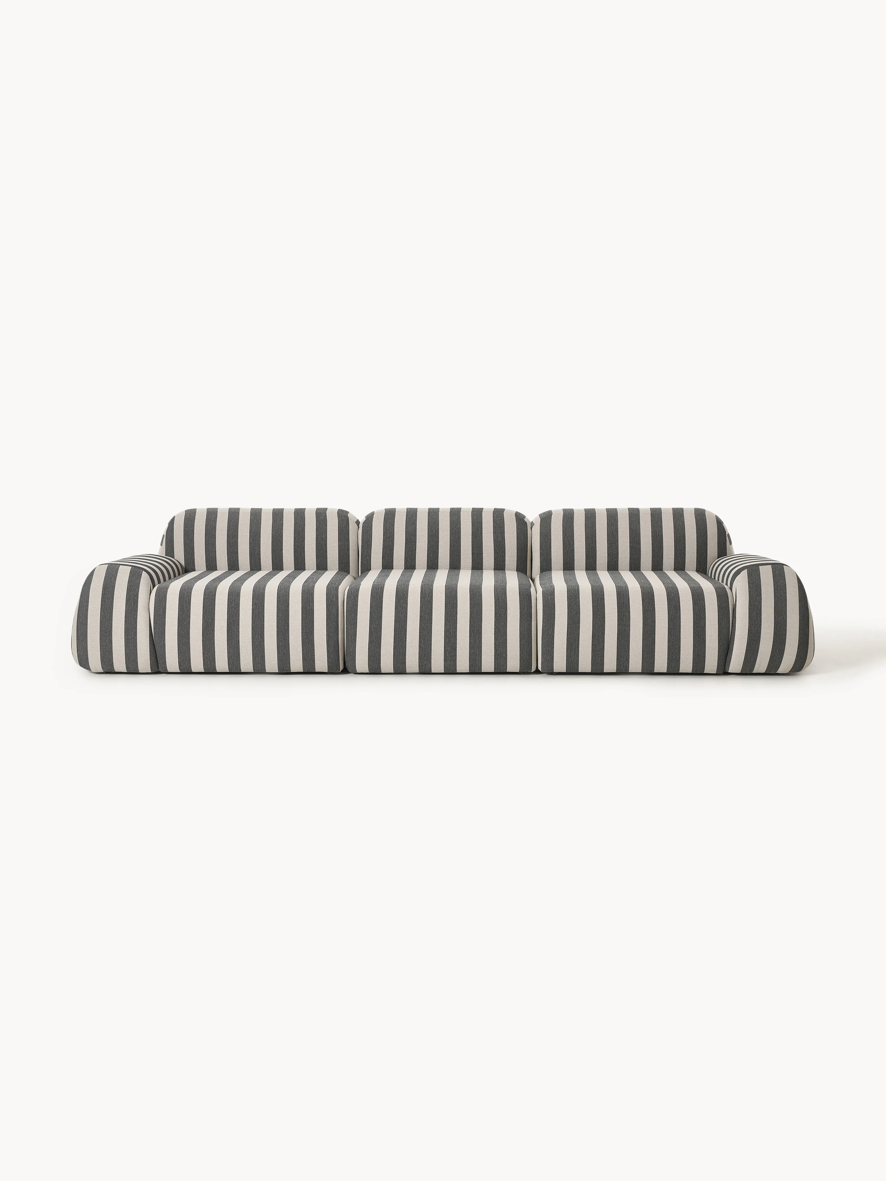 Gestreepte modulaire bank Wolke (4-zits)