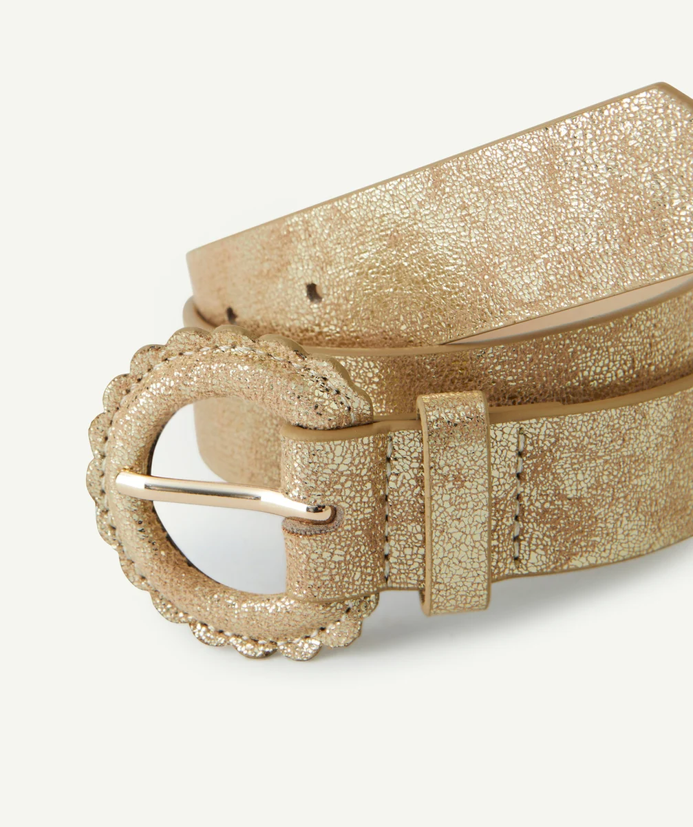 CEINTURE FILLE COULEUR DORÉE AVEC BOUCLE FESTONNÉE