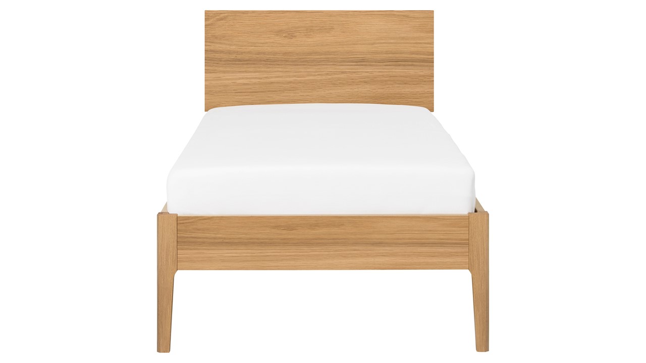 Bed Sky met hoofdbord en poten hout eiken honing