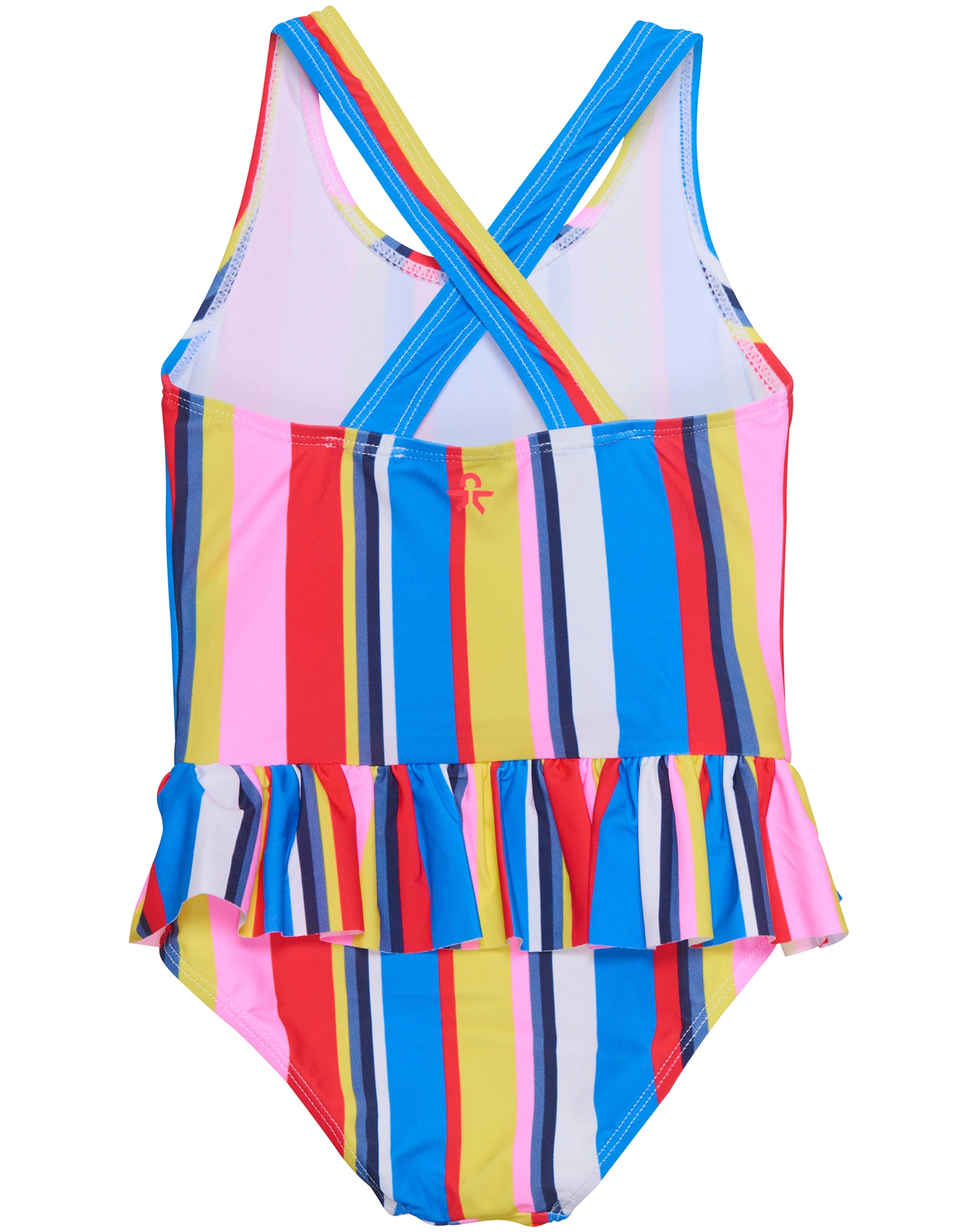 Badeanzug SUMMER STRIPES mit Röckchen in diva pink