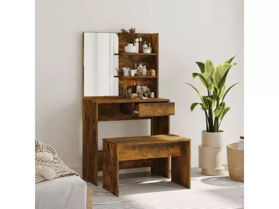 Ensemble de coiffeuse Chêne fumé 74,5x40x141 cm