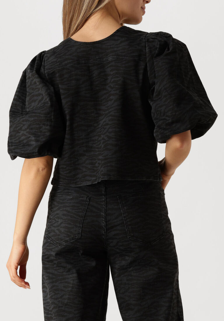 grijze co'couture blouses zebra bow blouse