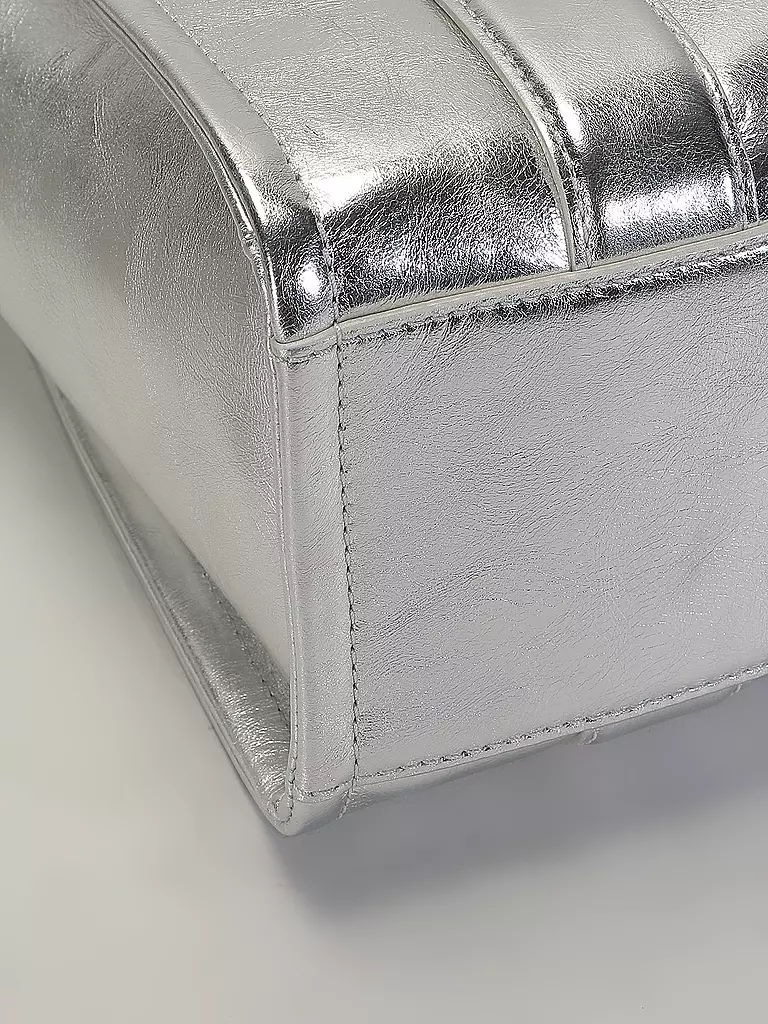 MARC JACOBS Ledertasche - Tote Bag THE SMALL TOTE LEATHER silber