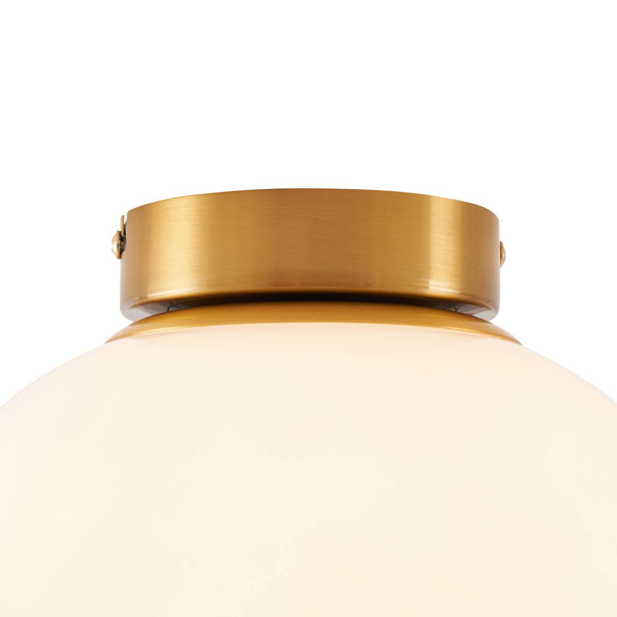 Design plafondlamp messing met wit fading glas - Pillon