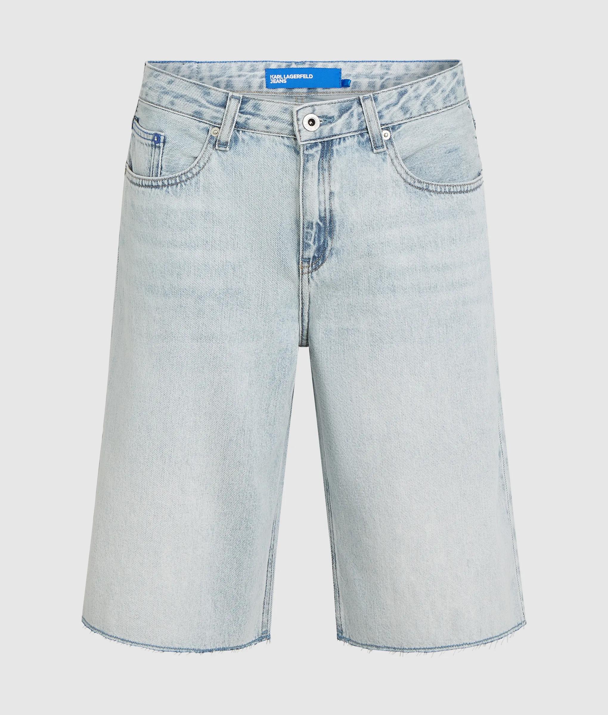 Ontspannen lange denim korte broek