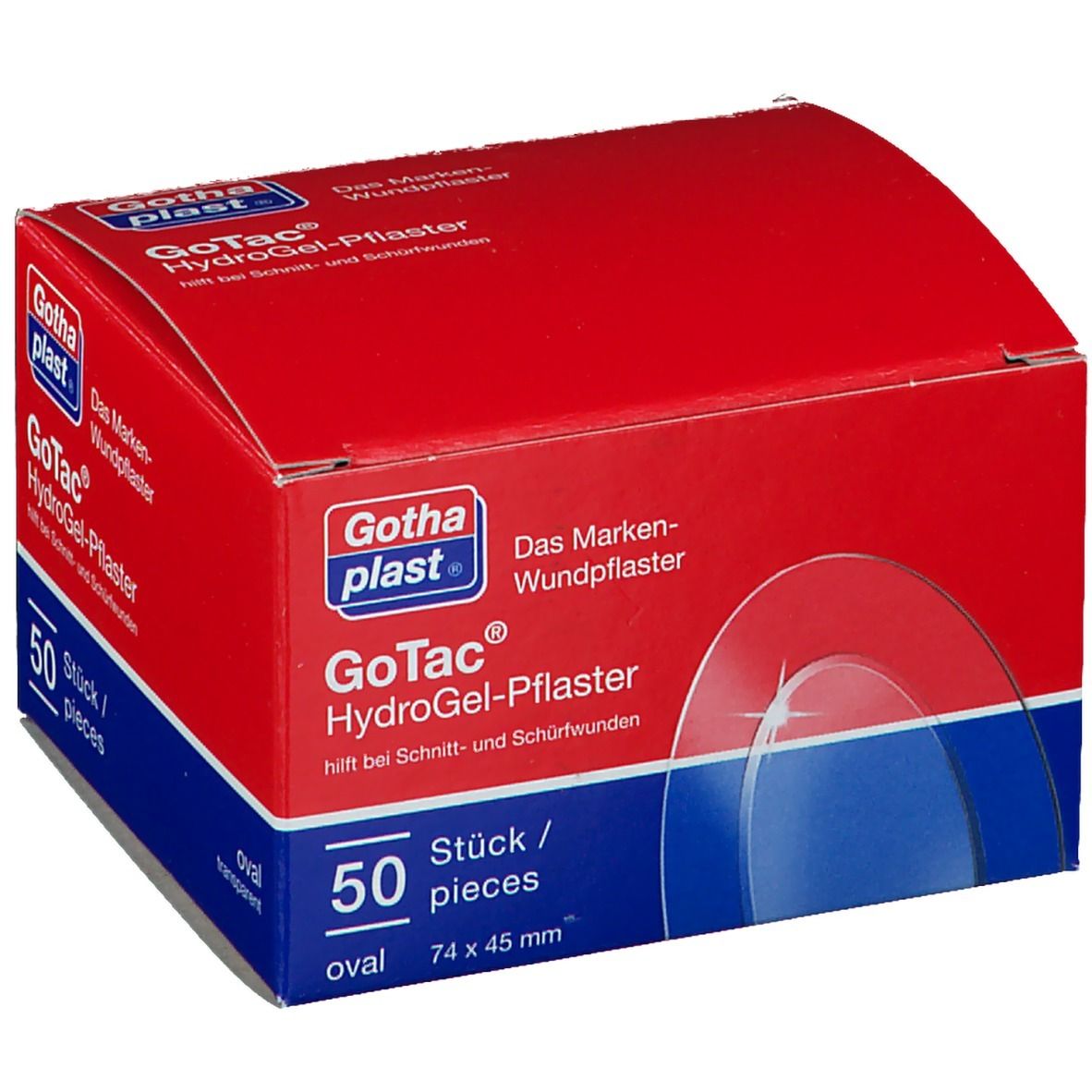 GoTac Hydro Gel-Pflaster oval 7,4 cm x 4,5 cm