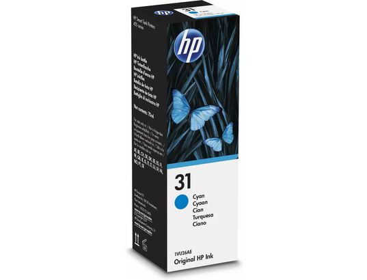 HP - Bouteille d'encre 31 cyan (1VU26AE)