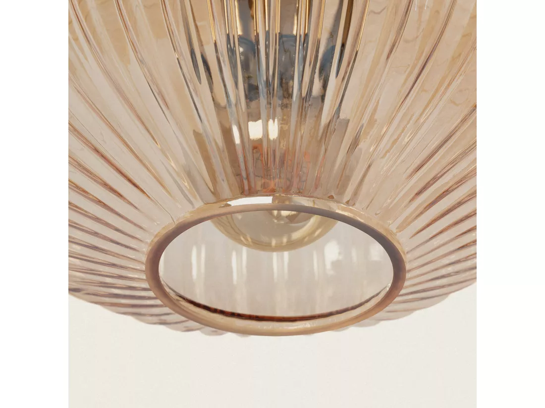 Lampe Murale Métal et Verre Basile Ambre