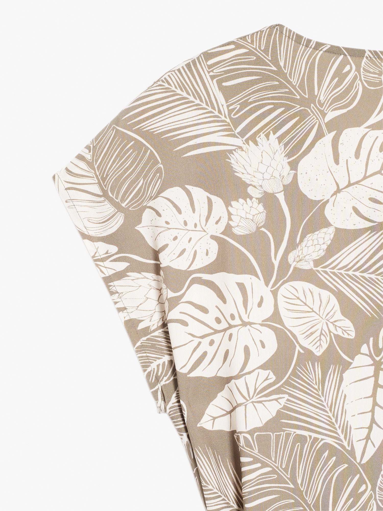 Robe Femme Motif Floral Kaki