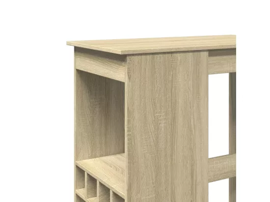 Table de bar avec étagères chêne sonoma bois d'ingénierie