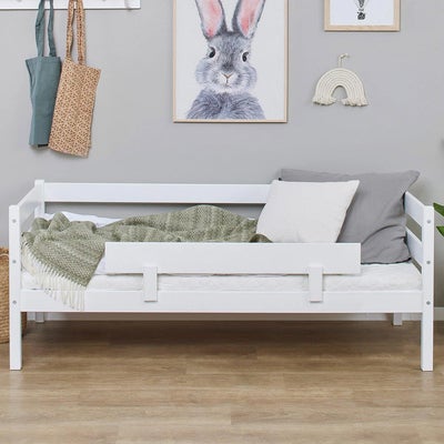 Hoppekids ECO Comfort Enkeltseng med Sikkerhetsskinne 70x160, Hvit