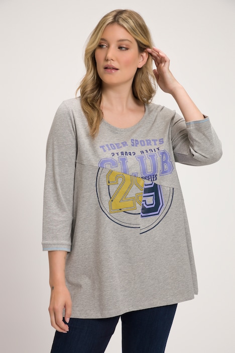 Shirt, Teilungsnähte, A-Linie, Rundhals, 3/4-Arm