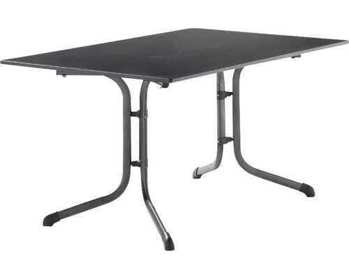 Opklapbare tafel vivodur 140x90x73 cm ijzergrijs grijs
