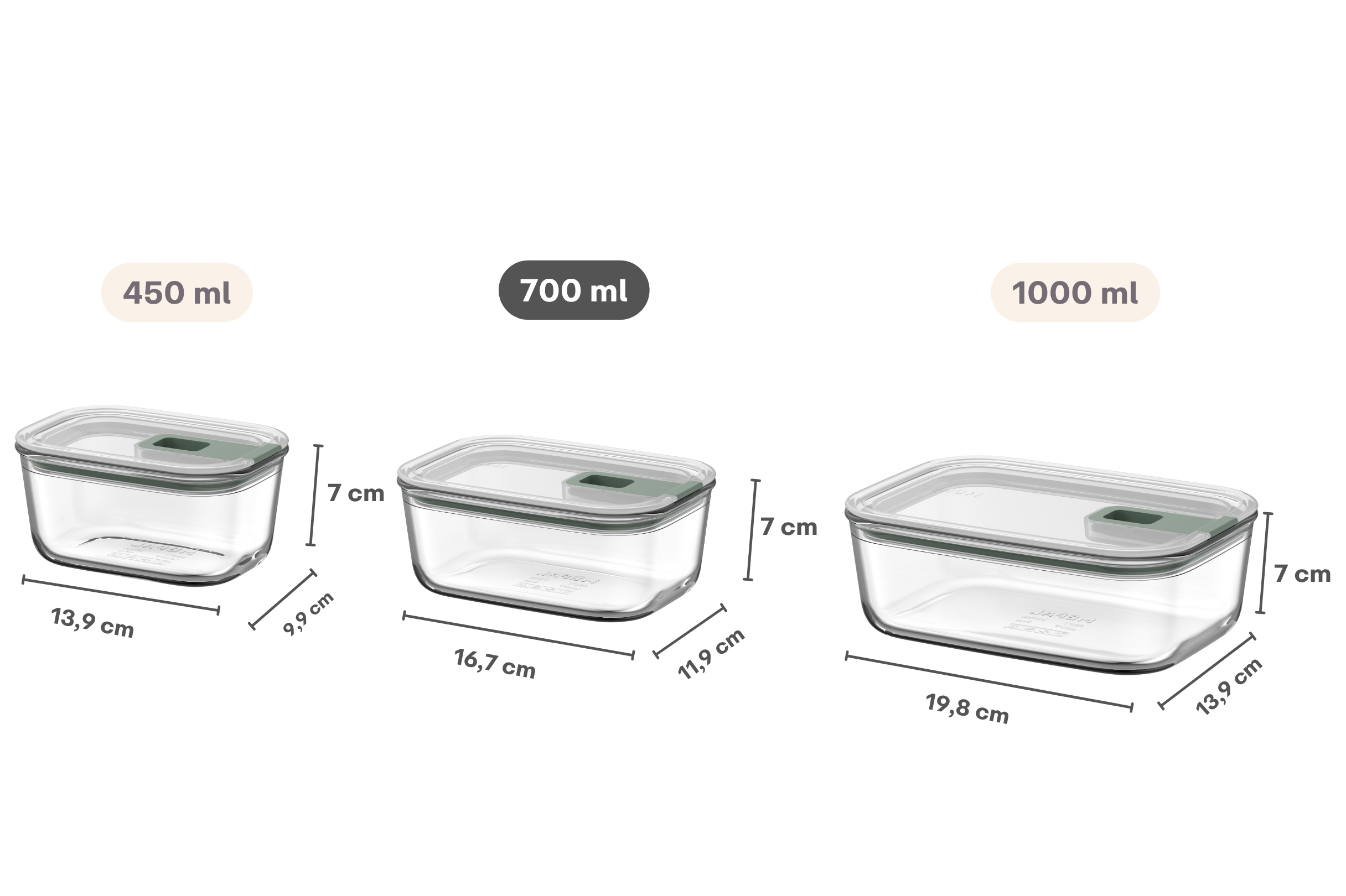 Mepal EasyClip 700 ml glazen vershouddoos - Nordic sage