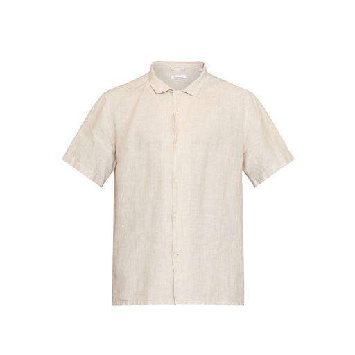 Knowledge Cotton Apparel Kortærmet Skjorte, Beige, M