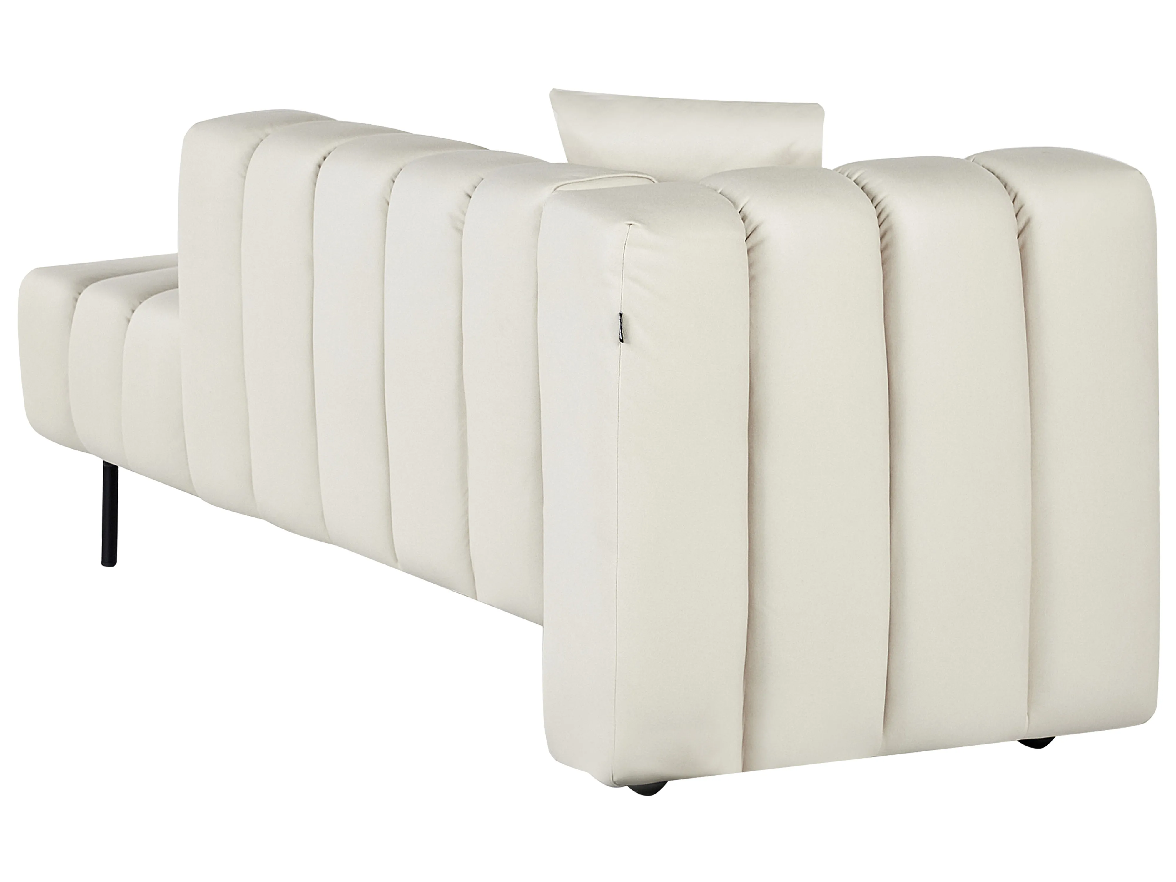 Linkszijdige chaise longue LANNILS Kunstleer Gebroken wit