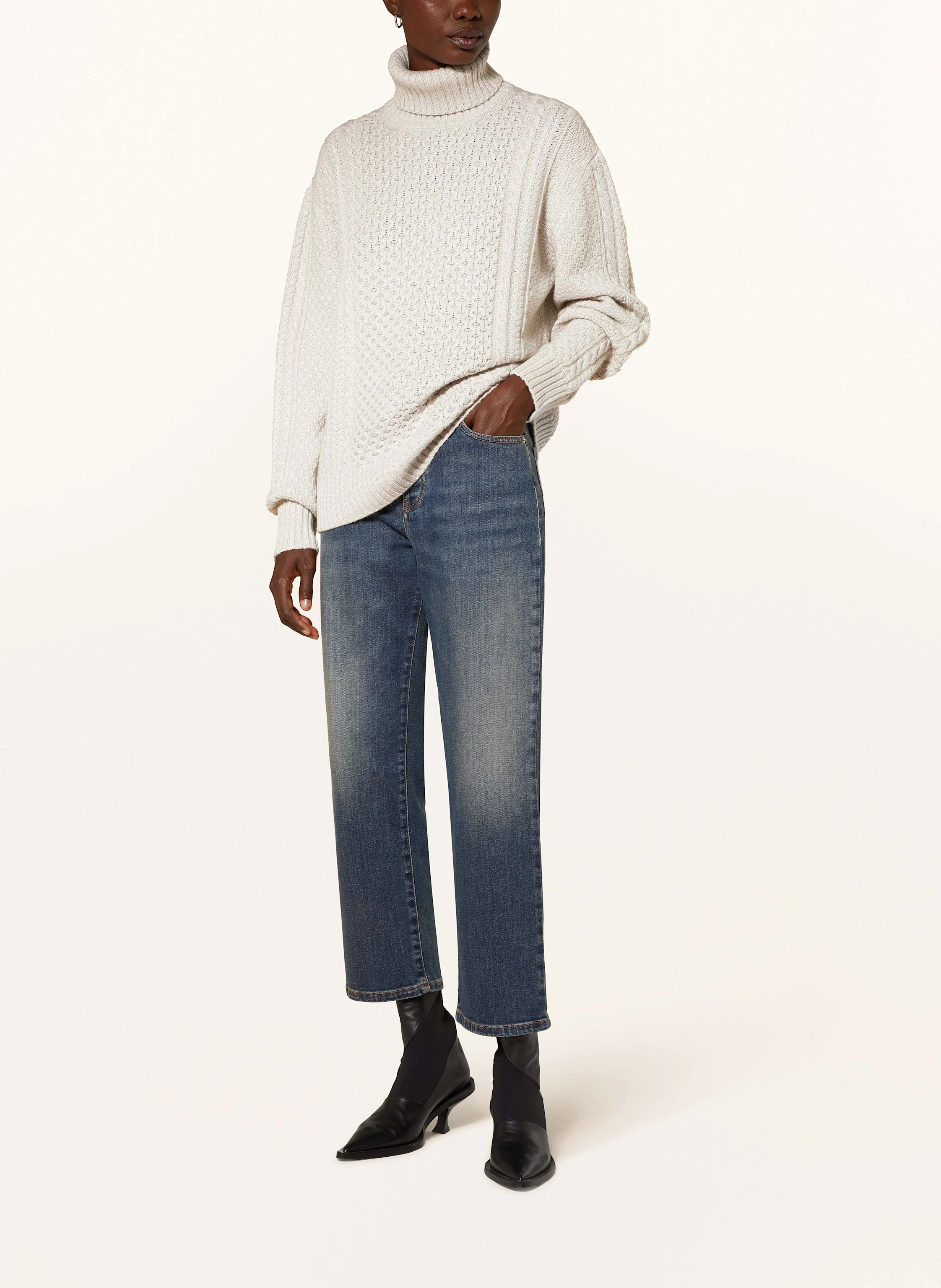 FABIANA FILIPPI Rollkragenpullover mit Glitzergarn