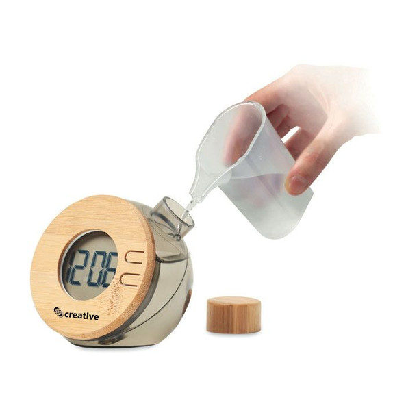 GiftRetail MO6865 - DROPPY LUX Horloge à eau LCD en bambou